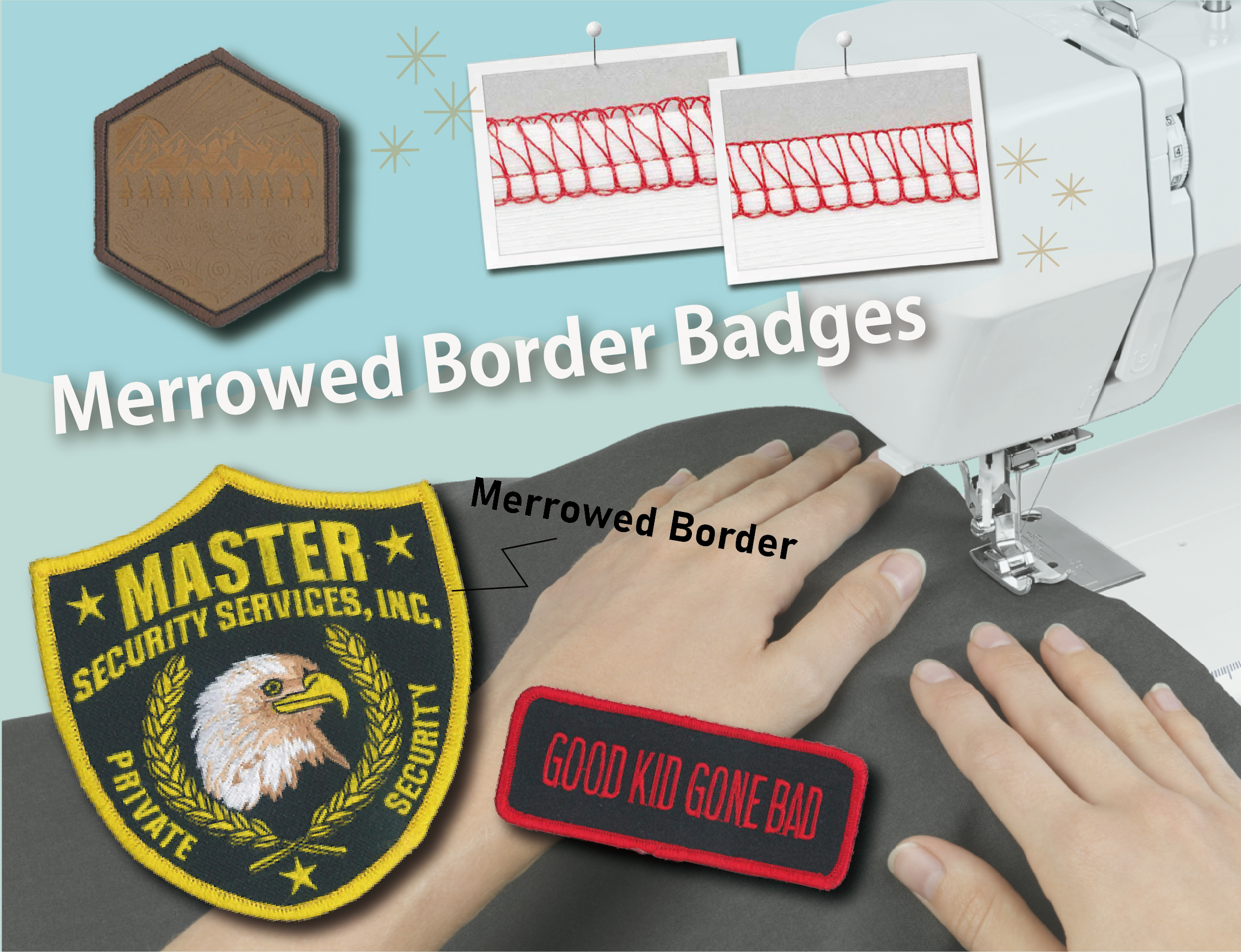 MERROWED BORDER BADGES